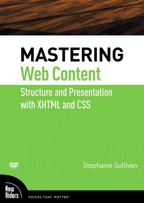 Mastering Web Content: Structure and Presentation with XHTML and CSS, DVD